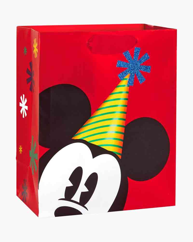 9.6 Disney Mickey Mouse on Blue Stripes Gift Bag - Gift Bags