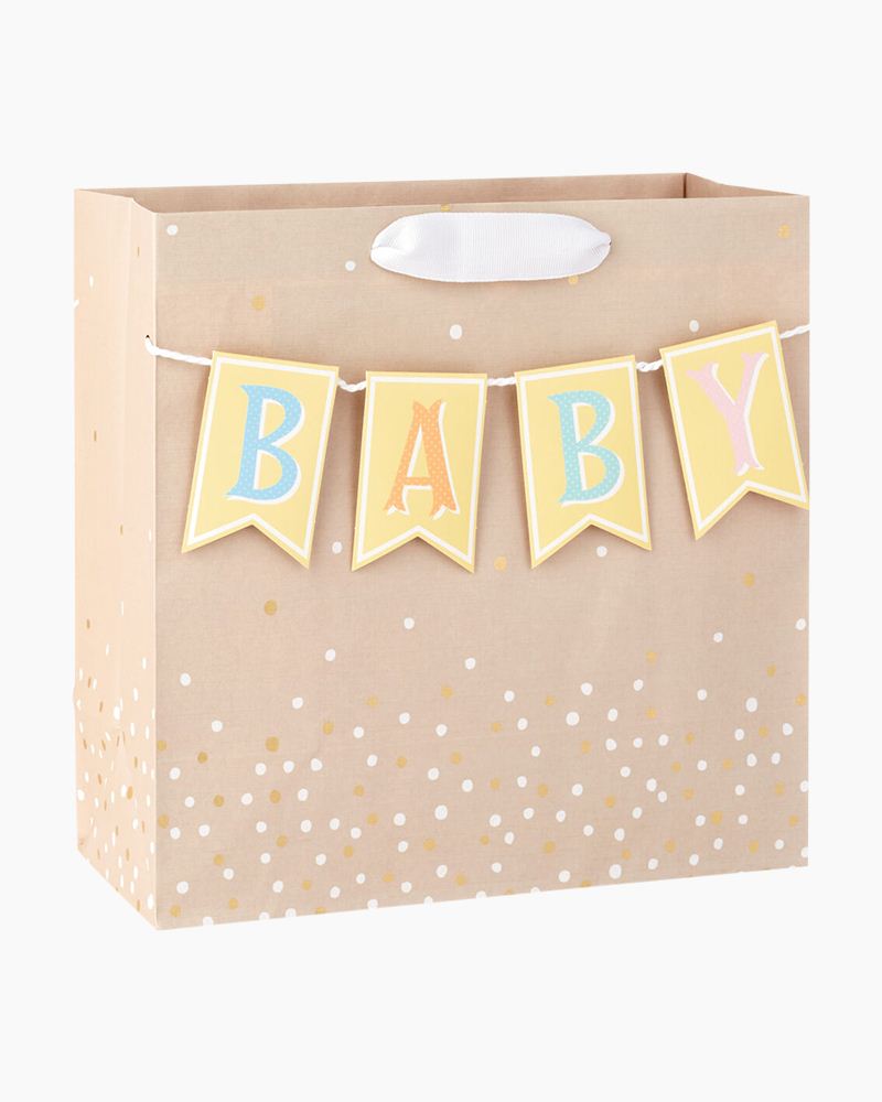 Hallmark Baby Banner With Dots Large Square Gift Bag (10.5-inch)