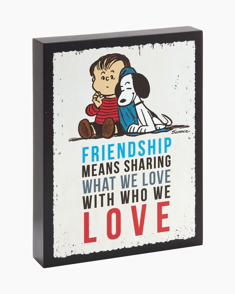 Peanuts® Linus and Snoopy Friendship Wood Quote Sign