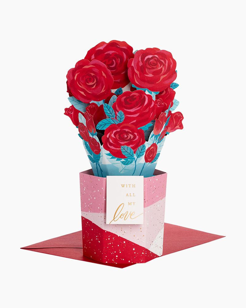 Pop-Up Bouquet Card: Red Roses