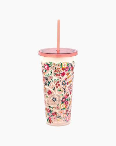 Vera Bradley Double Wall Tumbler with Straw in Fall for Peanuts