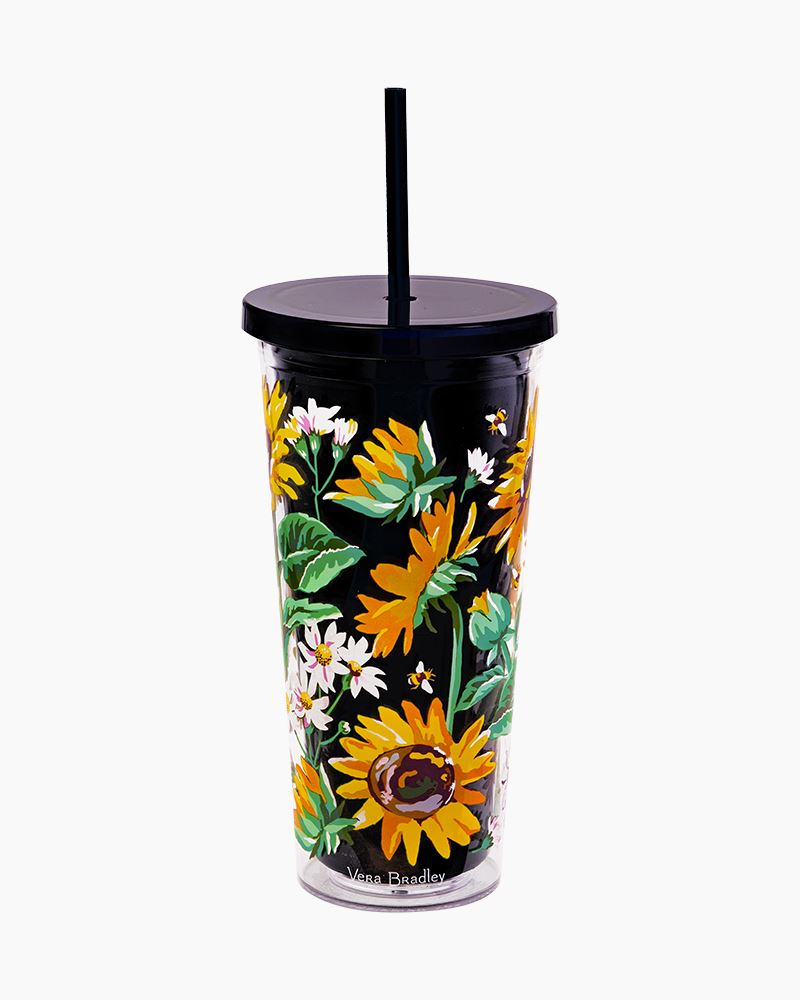 The Pioneer Woman Plastic Double Walled 24-Ounce Tumbler with Straw