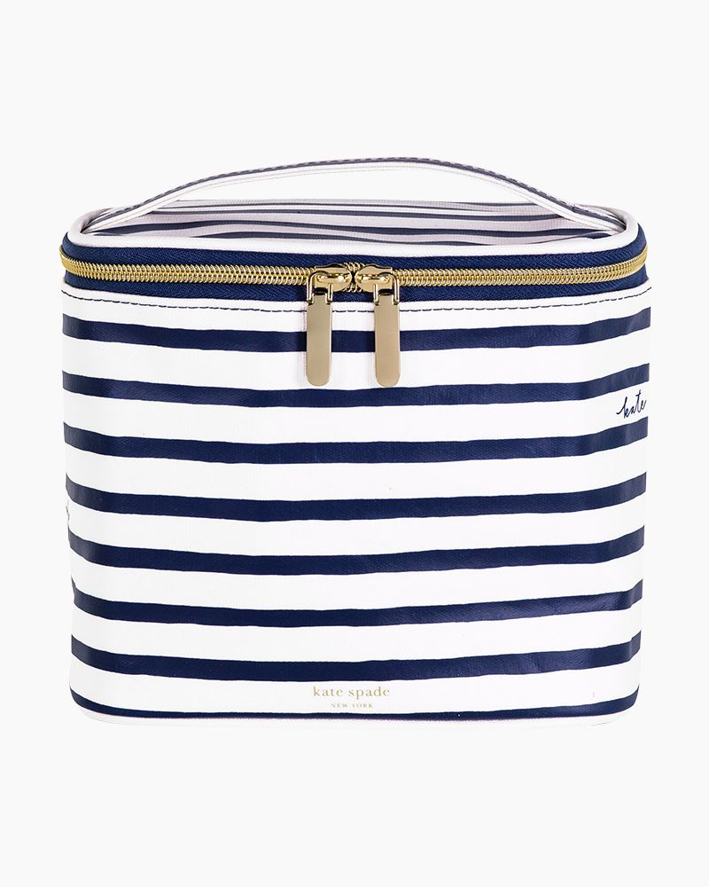 kate spade new york Navy Painted Stripe Lunch Tote | The Paper Store