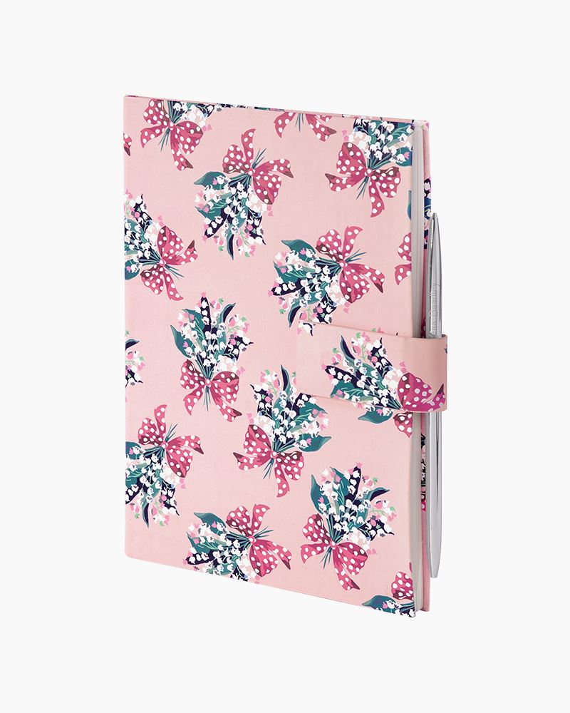 Vera Bradley Large Journal with Pen in Happiness Returns Pink