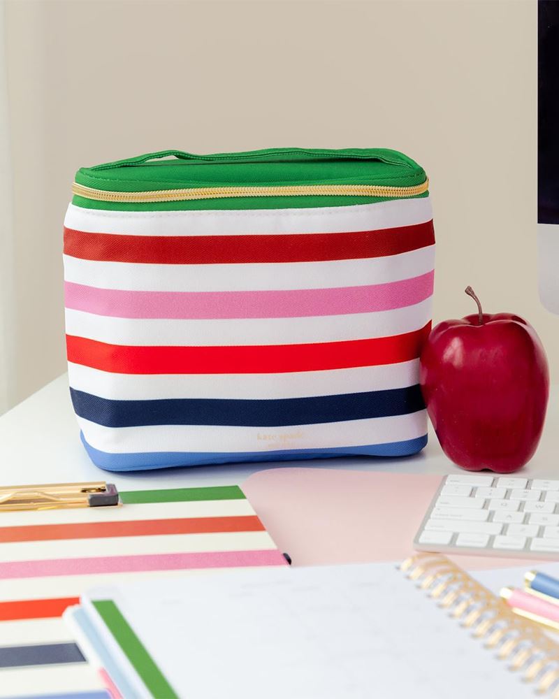 Kate Spade New York Adventure Stripe Pencil Case with Supplies