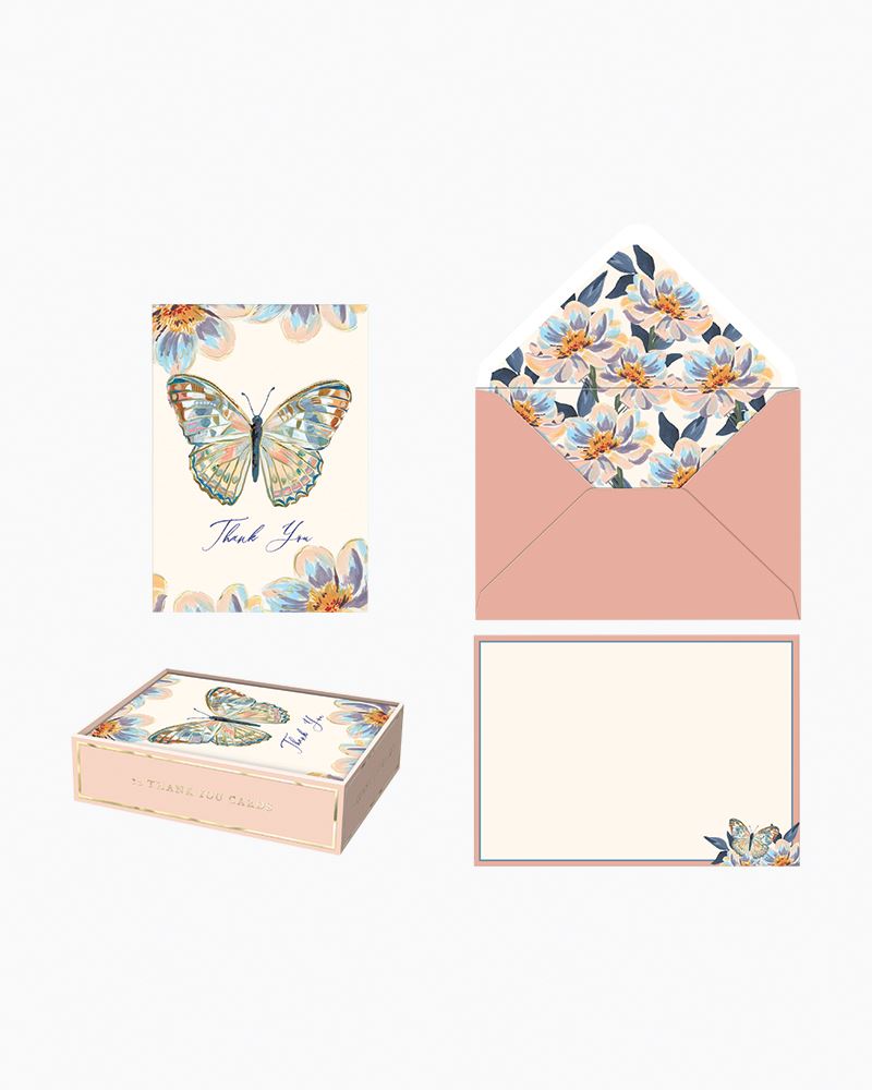 Scattered Blossoms Boxed Blank Note Cards With Glitter And Envelopes - BCRF  Partnership, 12-Count - Papyrus