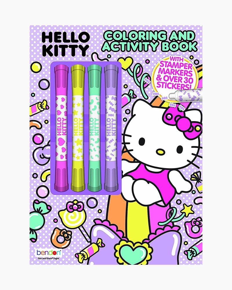 Bendon Hello Kitty Coloring and Activity Book with Stamper Markers