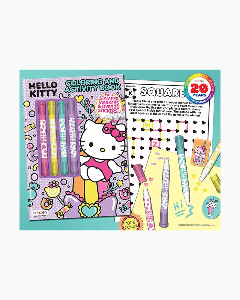  Bendon Hello Kitty 48-Page Coloring Book with 4 Stamp