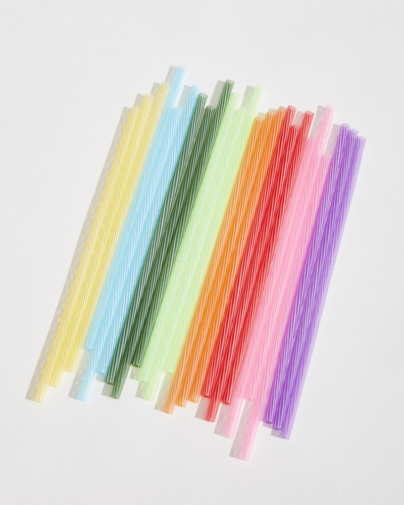 Kikkerland Straws, Reusable, 8 (Set of 24) Rainbow – Little Red Hen
