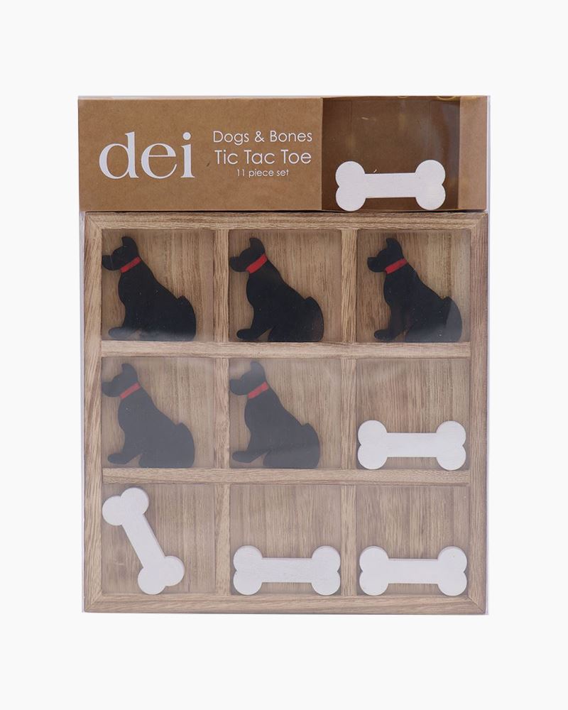 Wooden Dog selling and Bone Tic Tac Toe