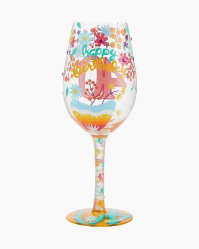 40th birthday wine clearance glass