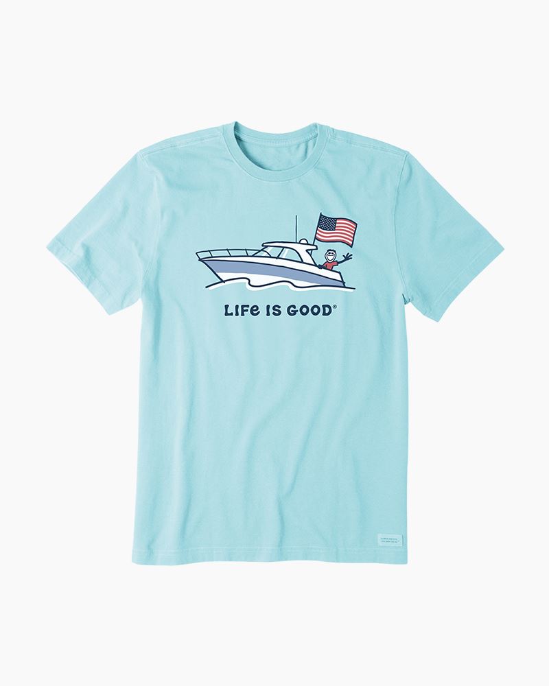 Life Is Good Men's Jake Power Boat USA Short Sleeve Crusher Tee