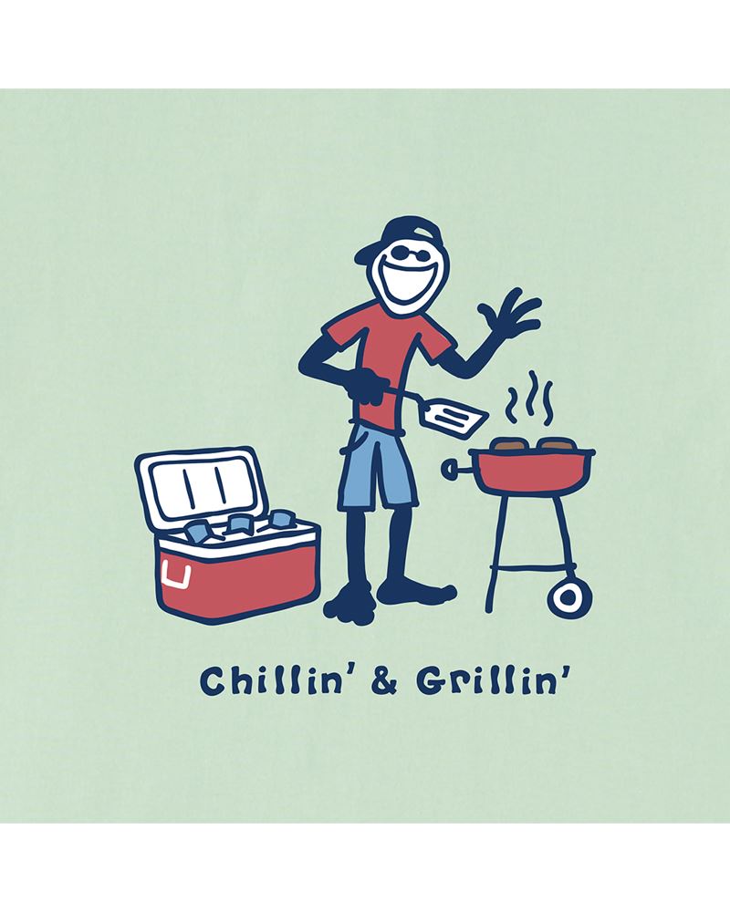 Life is Good Men's Jake Chillin and Grillin Short Sleeve Crusher Tee
