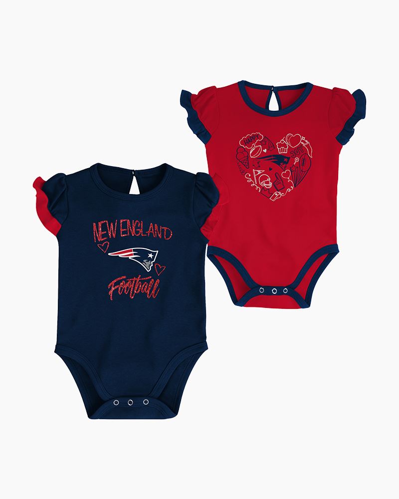 New England Patriots Infant 3-Pack Tiny Fan Creepers - Navy Blue