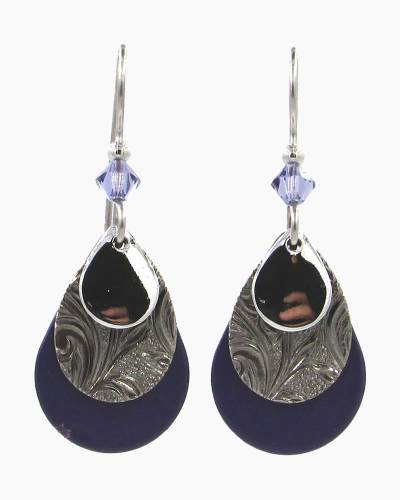 Silver Forest Filigree Flower Teardrop Earrings The Paper Store