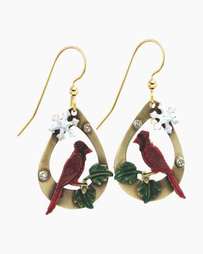 Silver forest shop cardinal earrings