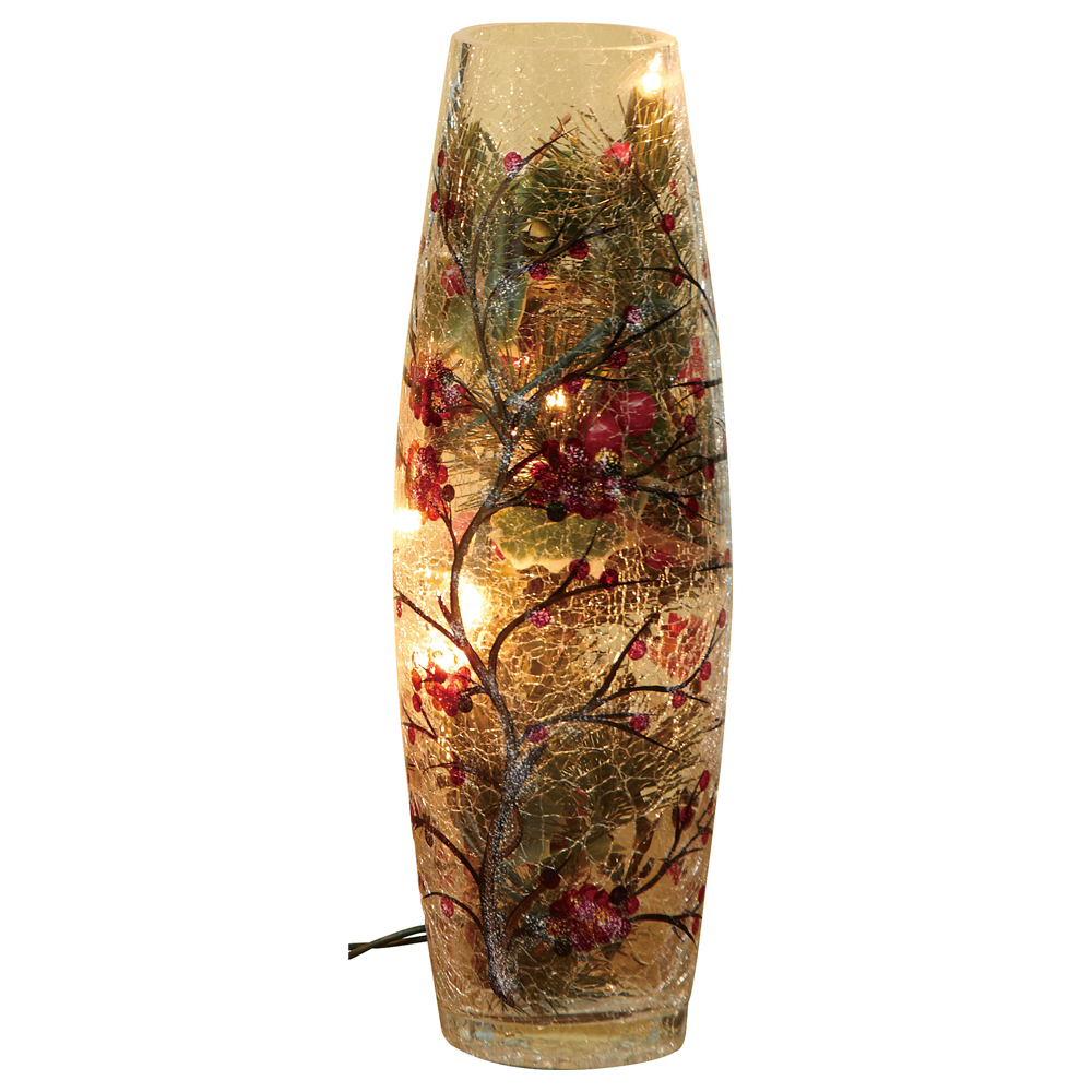 Transpac Imports Crackle Glass Holiday Lighted Vase The Paper Store