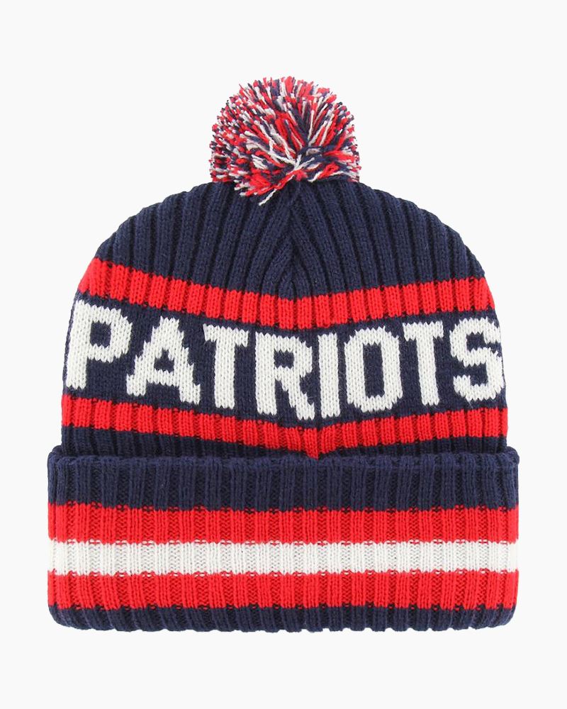 New England Patriots New Era 2023 Sideline Tech Cuffed Knit Hat - White/Red