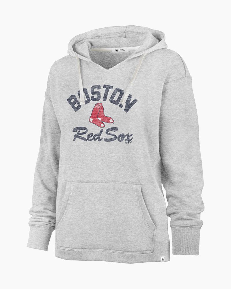 New England Patriots '47 Women's Wrapped Up Kennedy V-Neck Pullover Hoodie  - Navy