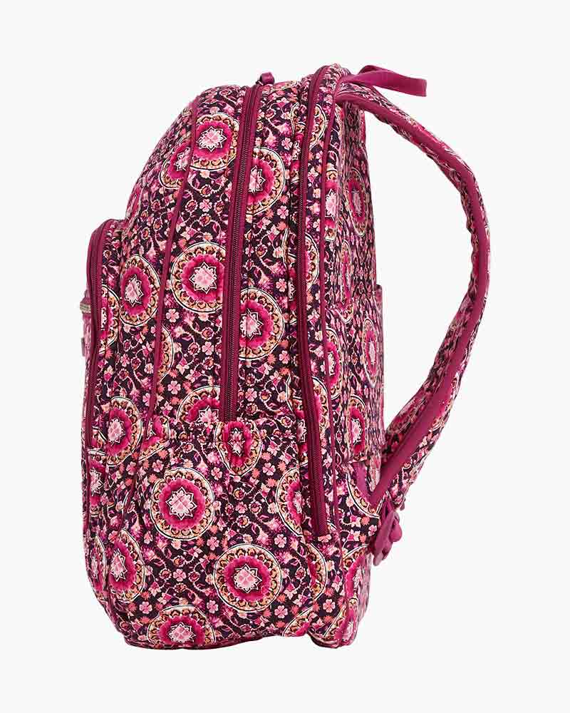 iconic campus backpack in raspberry medallion