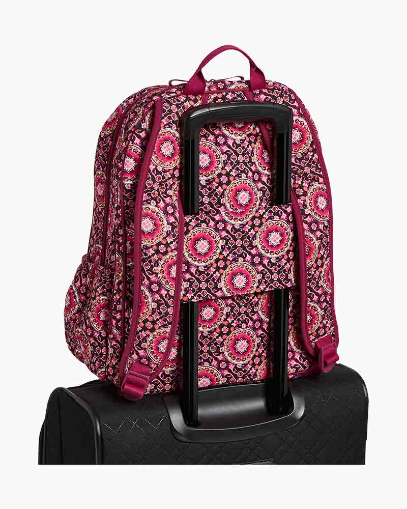 iconic campus backpack in raspberry medallion