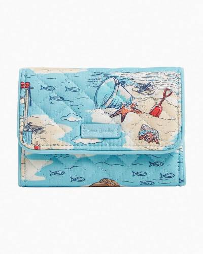 RFID Riley Compact Wallet in Beach Toile
