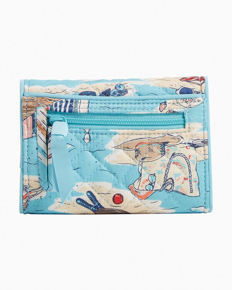 Vera Bradley RFID Riley Compact Wallet in Beach Toile | The Paper Store