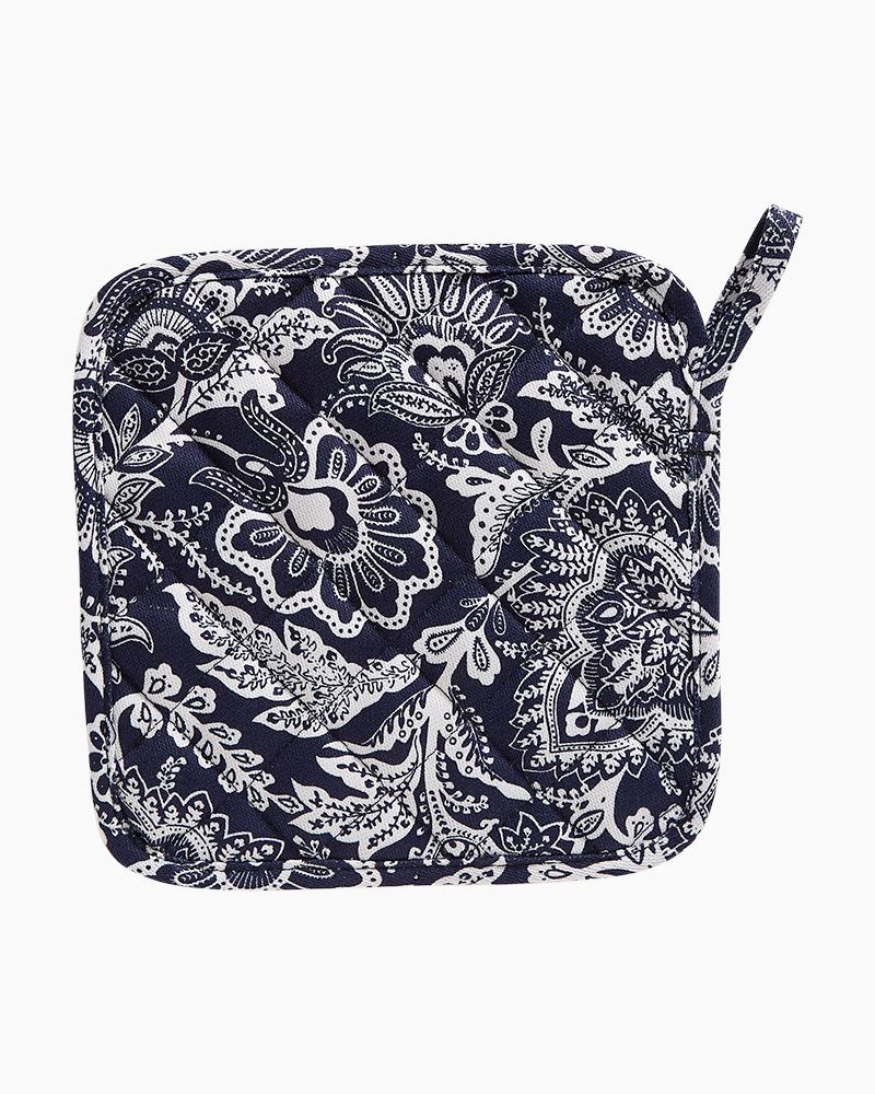 Vera Bradley Pot Holder & Oven Mitt Set- Java Navy & White