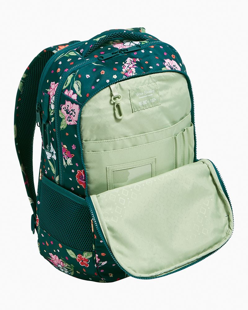 Vera Bradley Recycled Lighten Up Reactive Grand Backpack, Happy outlets Blooms Cross-Sti