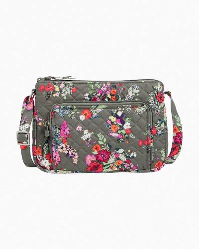 Vera Bradley Women's Recycled Cotton RFID All in One Crossbody Bag Hope  Blooms Pink 