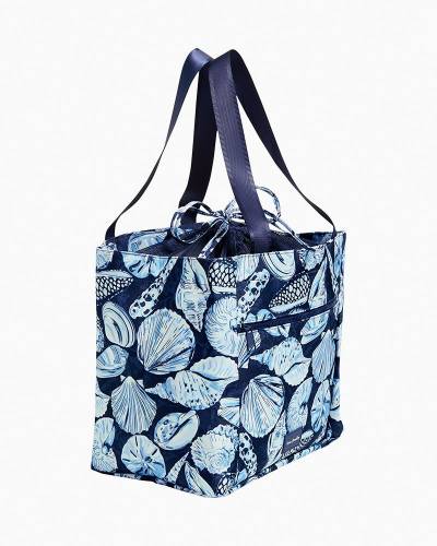 Vera Bradley - Soft Fringe Scarf in Morning Shells:   ReActive Drawstring Family Tote in Morning Shells Blue:   Deluxe Drawstring Backpack in Morning Shells Blue:   Beach Towel in Morning