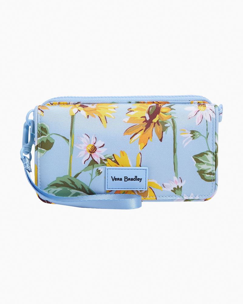 Vera Bradley RFID Compact Crossbody in ReActive Sunflower Sky