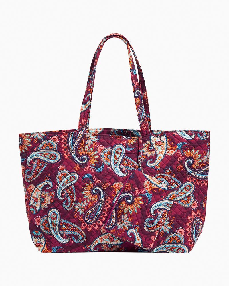 paisley-print tote bag