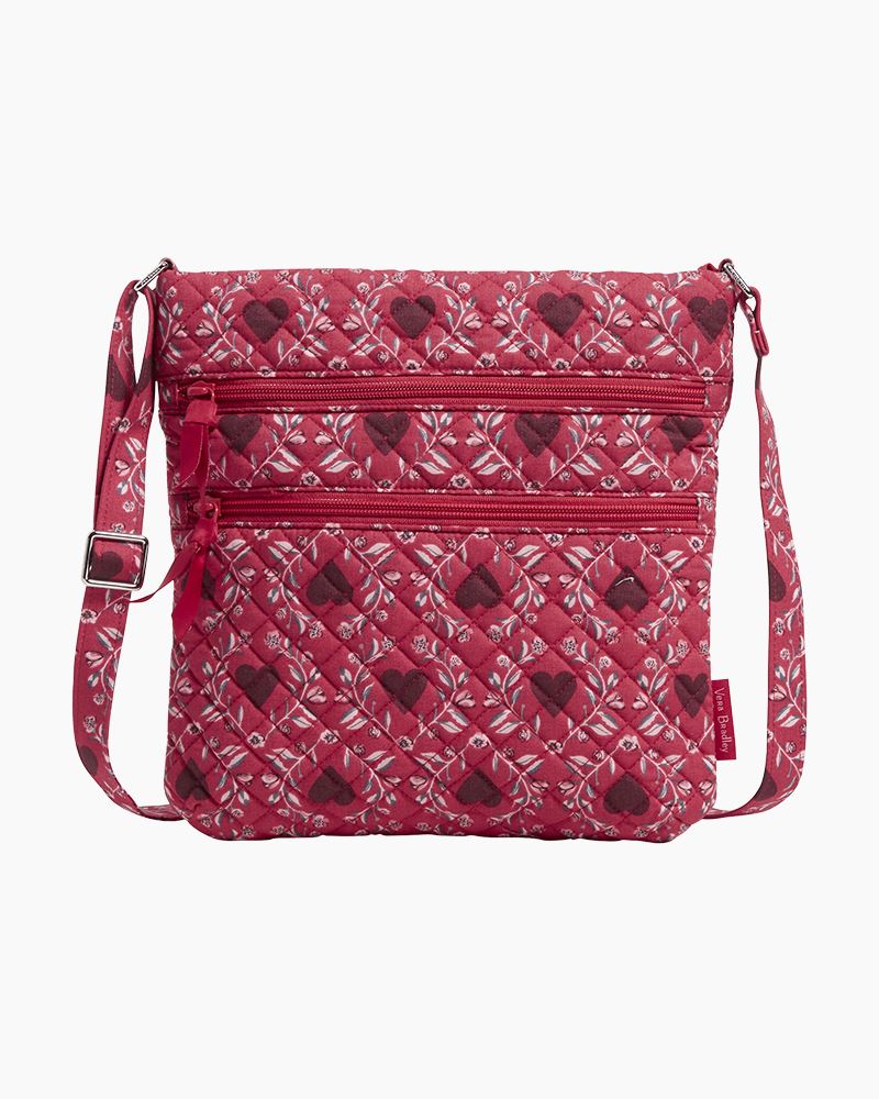 BNWT- Vera 2024 Bradley Imperial Hearts Red Triple Zip Hipster - Hearts!!!!