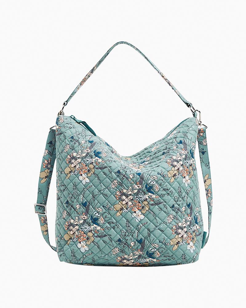 Vera Bradley Oversize Hobo Shoulder Bag in Sunlit Garden Sage