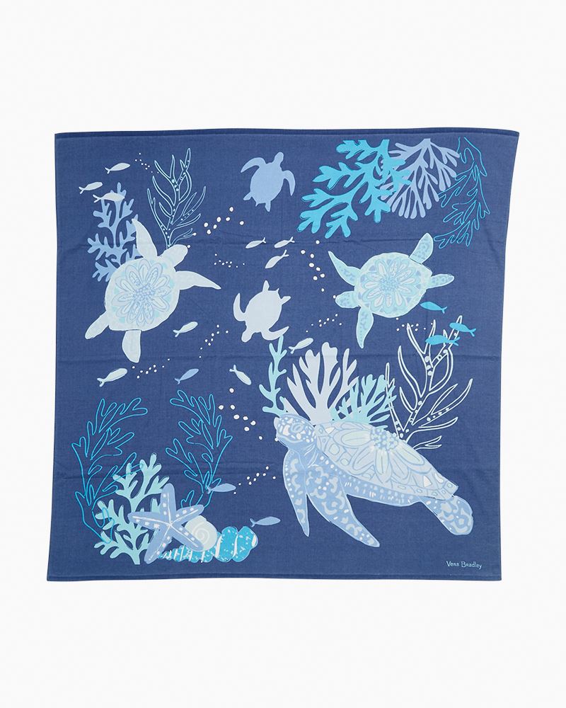 Vera Bradley TURTLE DREAM BEACH Towel RARE Oversized SOFT Pool FISH Lake  NWT New