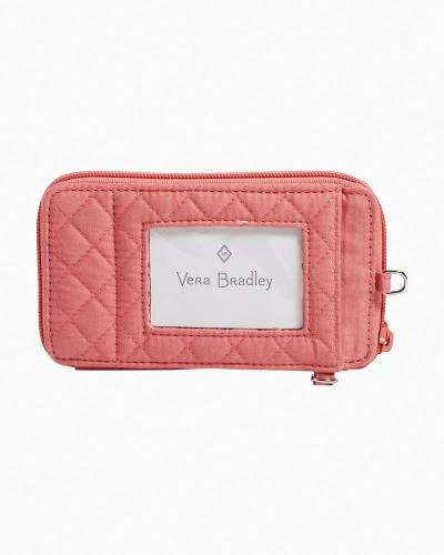 Vera Bradley RFID Turnlock Wallet in Recycled Cotton-Terra Cotta Rose