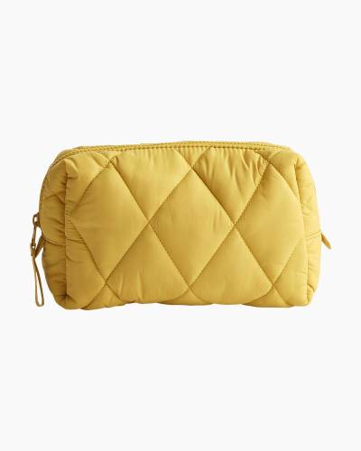 Tory Burch store Perry Quilted Nylon Cosmetic Case Yellow Gold