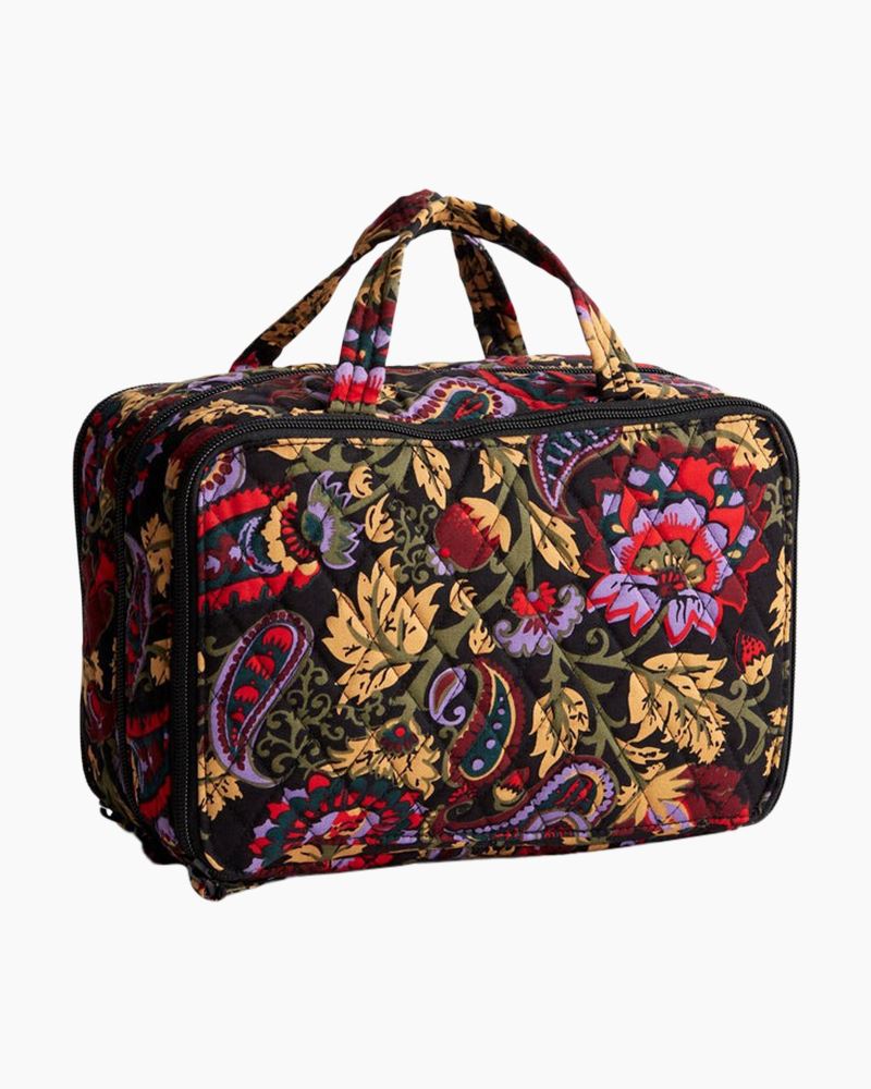 Vera Bradley cosmetic newest Case Set Perf Twill Deep Night Paisley Neutral BNWT