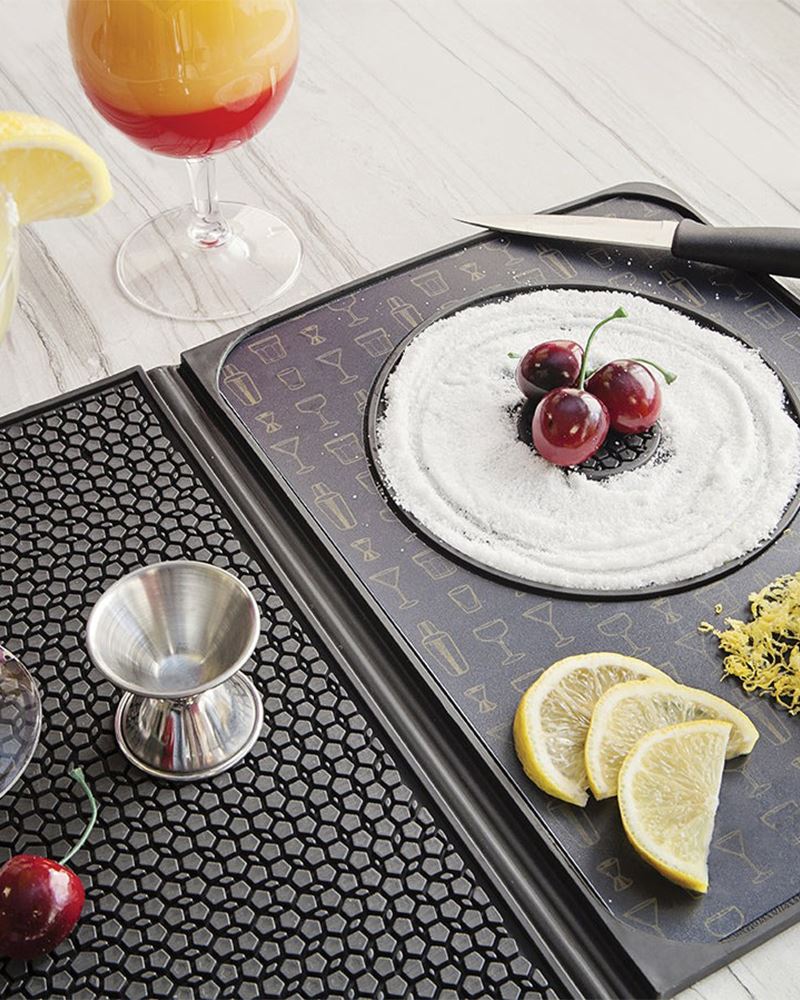 Talisman Designs 00538 Multi-Use Cocktail Bar Mat, Black