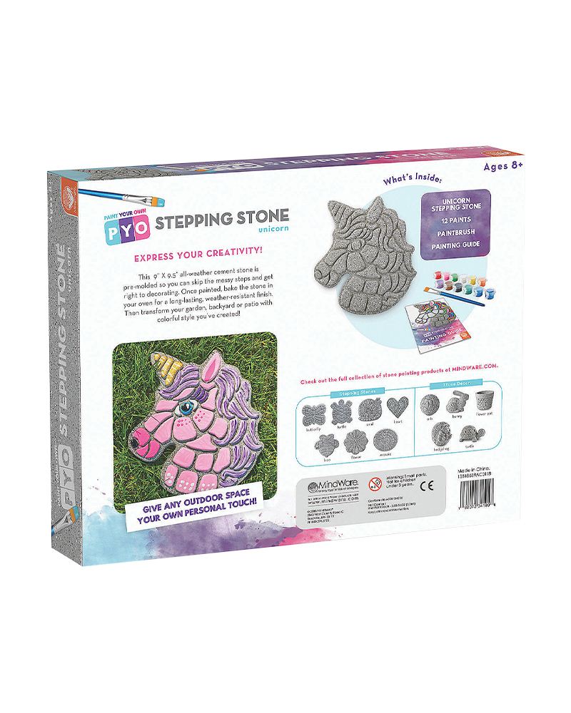  PYO Stepping Stones for Kids, ColorMyWay 2 Pack Unicorn &  Flower Paint Your Own Craft Activity for Girls & Boys Ages 3-12 DIY Mosaic  Stone Art Kit : Toys & Games
