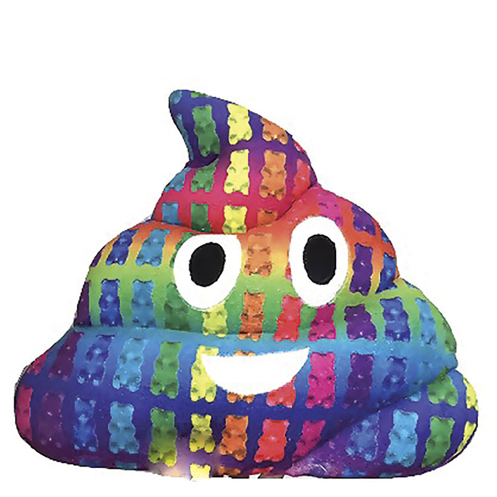 rainbow poop emoji pillow