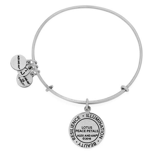 New Alex and Ani Lotus Peace Petals Bangle Charm Bracelet Rafaelian Gold Flower