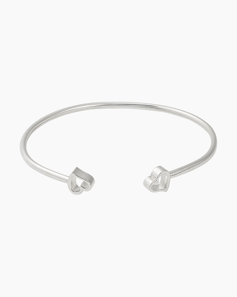 ALEX AND ANI Heart Precious Cuff in Sterling Silver Finish | The