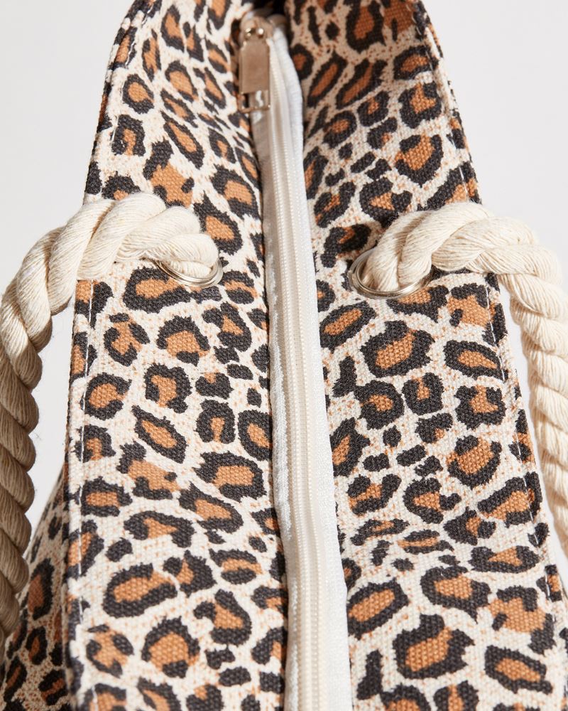 leopard print beach tote