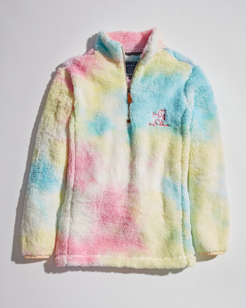 tie dye fleece pullover