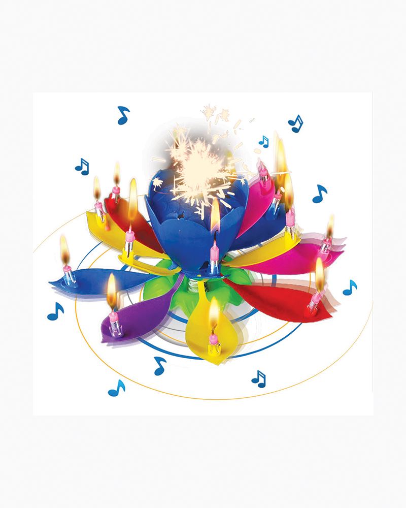 Rainbow Moments Musical Blooming Birthday Candle