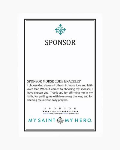 My Saint My Hero Hail Mary Morse Code Rope Necklace - Aqua/Silver