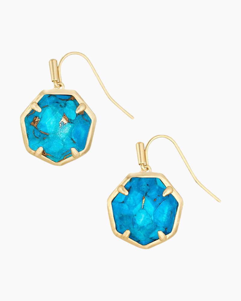 KENDRA SCOTT Women's Cynthia Drop Earrings in Turquoise cheapest & Gold