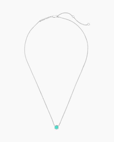 Elisa Silver Pendant Necklace in Light Blue Illusion